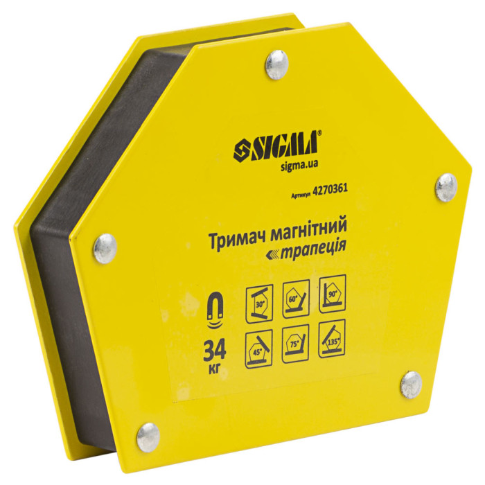 Магніт для зварки трапеція 34кг 105×65×65×45мм (30,45,60,75,90,135°) SIGMA (4270361)