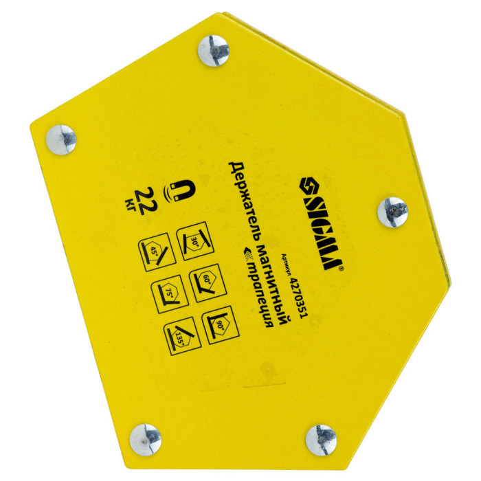 Магніт для зварки трапеція 22кг 90×54×54×43мм (30,45,60,75,90,135°) SIGMA (4270351)